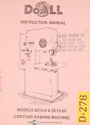 Doall 2013-2 & 2013-20, vertical Contour Saw, Instructions Manual Year (1979)